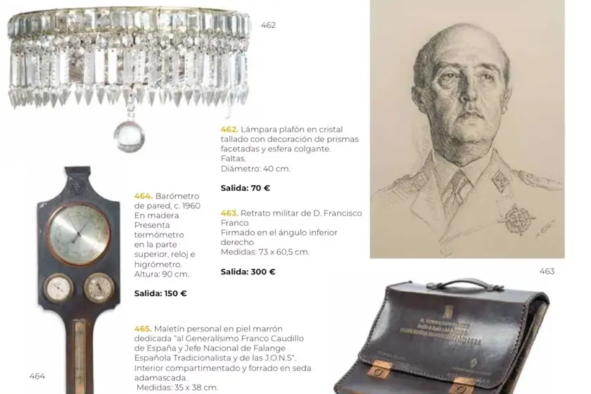 Han subastado objetos del Pazo de Meirás y, para sorpresa de nadie, los nostálgicos de Franco se han vuelto locos