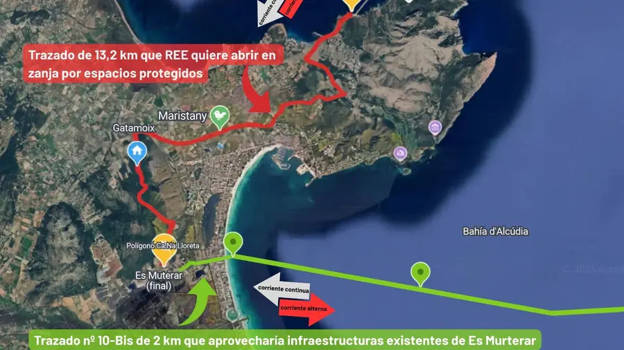Vecinos de Alcúdia exigen alternativas a la entrada y trazado del cable en Mallorca tras cerrar Endesa los dos grupos de carbón de Es Murterar