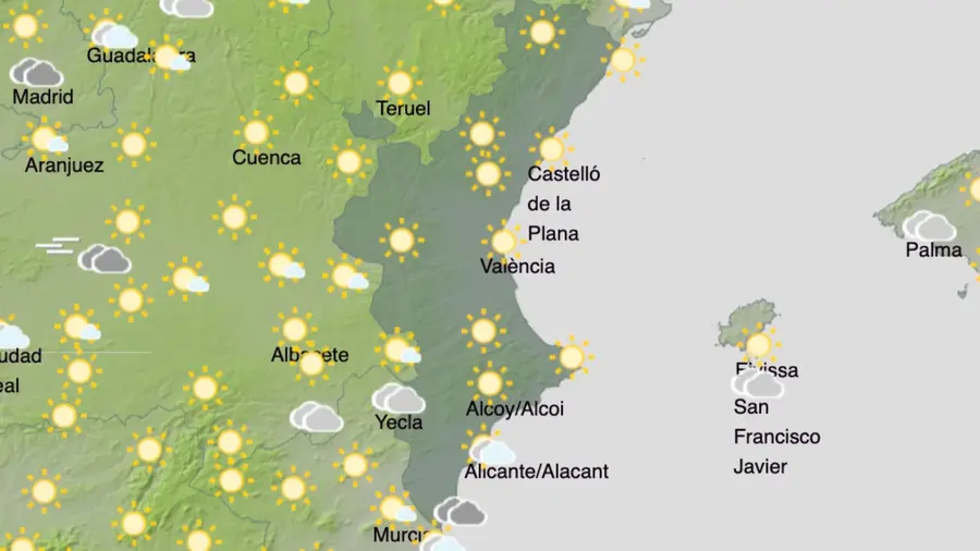La AEMET avisa de lluvias en la Comunidad Valenciana: estas son las zonas afectadas
